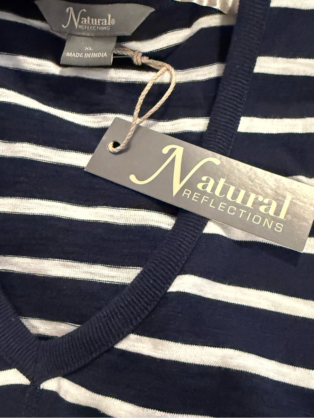 NWT Natural Reflections Tankdress Summer Navy Stripe Dress size XL Peacoat - Picture 6 of 8